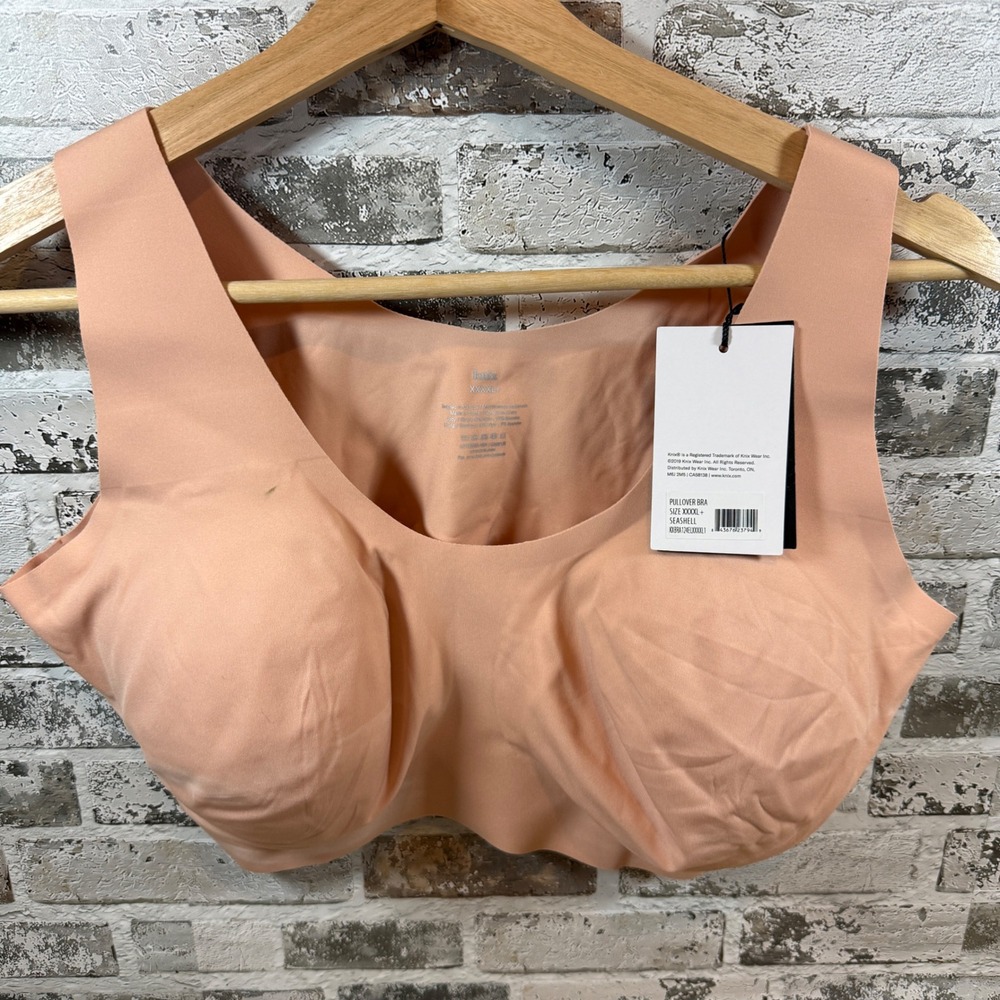 Knix LuxeLift Pullover Bra Seashell Peach Wireless Seamless XXXXL+ New With Tags